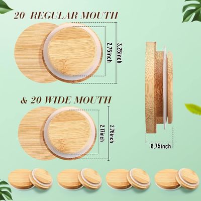 Reusable Bamboo Canning Lids for Mason Jars Child-Proof and Customized Logo