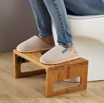 Stocked Design Natural Color Custom Collapsible Poop Stool 7 Inches Bamboo Toilet Stool