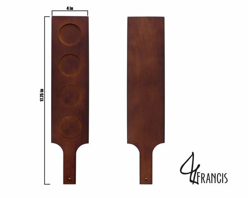 Stain Color Custom Wooden Beer Tasting Paddle with Shot Glass Holder Tray FSC Certified