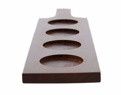 Stain Color Custom Wooden Beer Tasting Paddle with Shot Glass Holder Tray FSC Certified