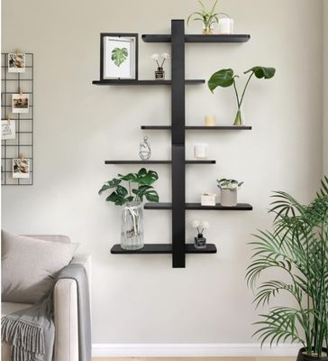 Storage Holders Racks Black Pine Wood 3 Tier Large Shelf Home Decoration Plant Photo Display