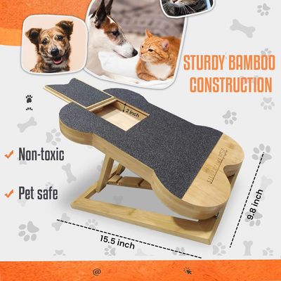 Dog Nail Scratch Board with Treat Box Bone Shaped Dog Scratching Pad for Nails Paws OEM