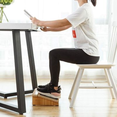 Ergonomic Wooden Step Stool for Posture Support Under Desk in Home and Office Chairs