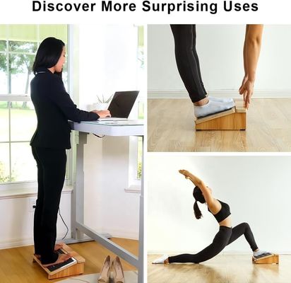 Ergonomic Wooden Step Stool for Posture Support Under Desk in Home and Office Chairs