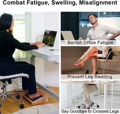 Ergonomic Wooden Step Stool for Posture Support Under Desk in Home and Office Chairs