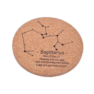 CLASSIC Design Cork Wood Cup Coasters for Stocked Custom Constellation MDF Mats