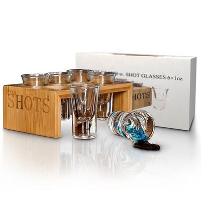 Varnished Custom Wood Communion Tray with Shot Glass Simple and Useful Design