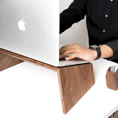 Free Sample Charge Laptop Wood Stand Double Tiers Computer Holder for Computer Monitor