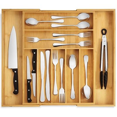 Adjustable Cutlery Tray for Knives Spoons Forks Customized Logo Acceptable Organizer