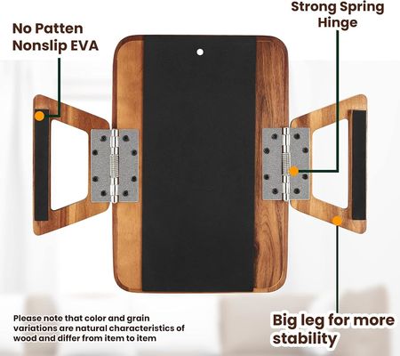 360 Rotating Arm Table for Acacia Wood Sofa Armrest Tray on Wooden Side Tables