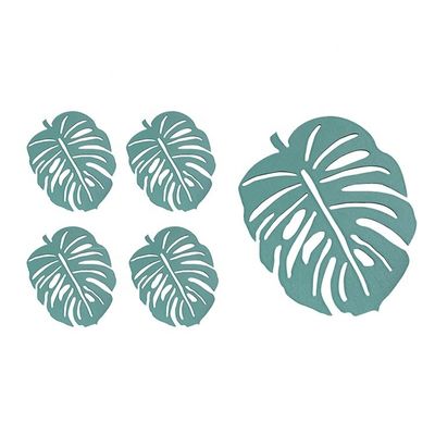 Irregular Fashion Design Environmental Wood MDF Cup Coasters Green Leaf Cactus Cup Mat Decoration Mat
