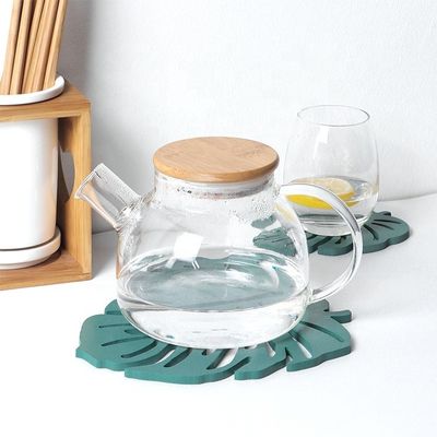 Irregular Fashion Design Environmental Wood MDF Cup Coasters Green Leaf Cactus Cup Mat Decoration Mat