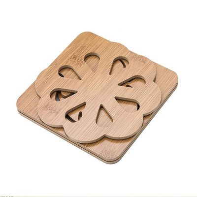 Creative Bamboo Place-mat for Customized Painted Wood Plain Color Tea Cups and Bowls