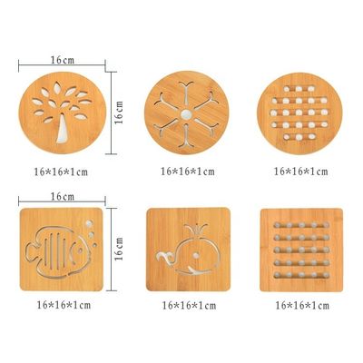 Creative Bamboo Place-mat for Customized Painted Wood Plain Color Tea Cups and Bowls
