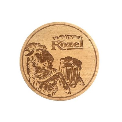 Wood Plain Color Coasters Set with Custom Engraving and Blue Epoxy Resin Holder