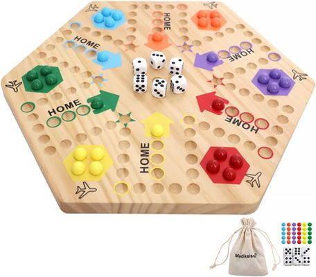 High Quantity Solid Oak Double Sided Marbles Wooden Board Game with Customized Logo
