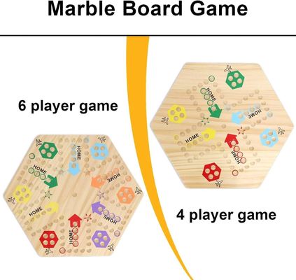 High Quantity Solid Oak Double Sided Marbles Wooden Board Game with Customized Logo