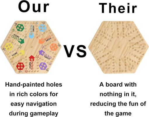 High Quantity Solid Oak Double Sided Marbles Wooden Board Game with Customized Logo