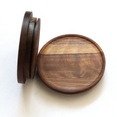Custom Order Accepted Kitchen Candy Spices Glass Jar with Non Spill Black Walnut Lid