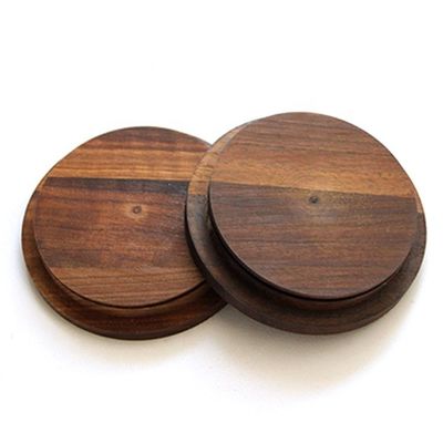 Custom Order Accepted Kitchen Candy Spices Glass Jar with Non Spill Black Walnut Lid