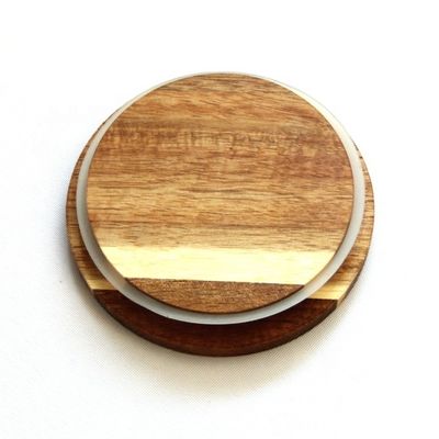 FSC Certified Acacia Wooden Lid Glass Candle Jars for Easy Opening and FSC Certificate