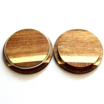 FSC Certified Acacia Wooden Lid Glass Candle Jars for Easy Opening and FSC Certificate