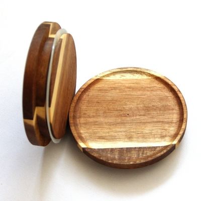 FSC Certified Acacia Wooden Lid Glass Candle Jars for Easy Opening and FSC Certificate