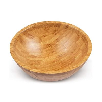 Custom Logo Ecofriendly Natural Round Bamboo Salad Bowl for Modern Style Amazon Design
