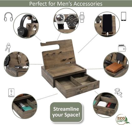 Double Tier Bedside Table Organizer for High Quantity Storage of Cellphone Accessories