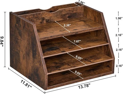 Adjustable Shelves Wooden File Organizer Shelf for Space Saving and Organization