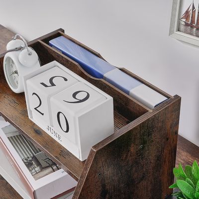 Adjustable Shelves Wooden File Organizer Shelf for Space Saving and Organization