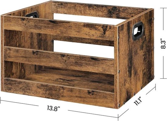 Living Room Vinyl Record Storage Organizer with High Quantity Vintage Wood File Storage