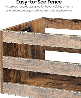 Living Room Vinyl Record Storage Organizer with High Quantity Vintage Wood File Storage