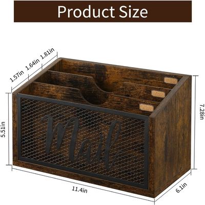 Double Tier MDF Mail Organizer for Office Desk Custom Desktop and Wall Mount Solution