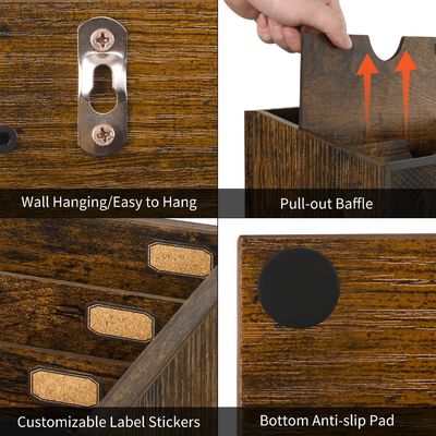 Double Tier MDF Mail Organizer for Office Desk Custom Desktop and Wall Mount Solution
