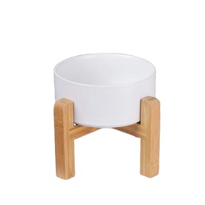 Wood Stand Adjustable Solid Wood Pet Cat Dog Food Bowl Pet Feeders with NO Time Setting