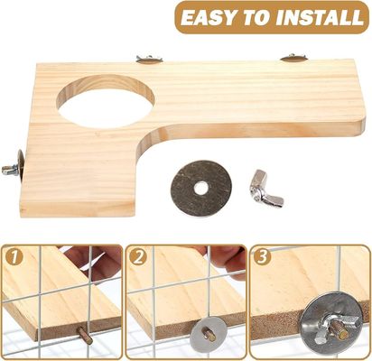 Wooden Platform for Hamster Cage L-Shaped Round Hole 5Pcs Pedal Toys Customized Logo