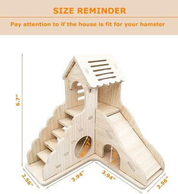 Climbing Ladder and Slide Wooden Hide Hut for Other Small Animals House