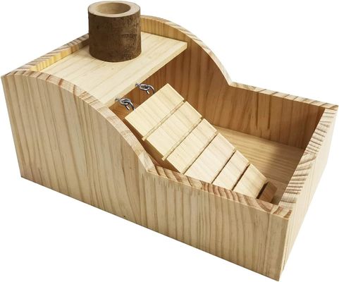 Wooden Sand Bath Box with Climbing Ladder and House Design Chinchilla Bathtub Bo