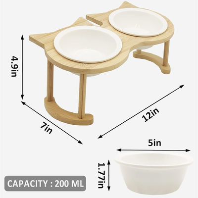 Adjustable Wood Pet Food Bowl Stand for Not Applicable Power Source and Pet Feeders