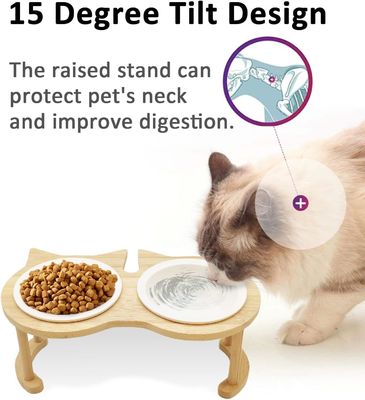 Adjustable Wood Pet Food Bowl Stand for Not Applicable Power Source and Pet Feeders