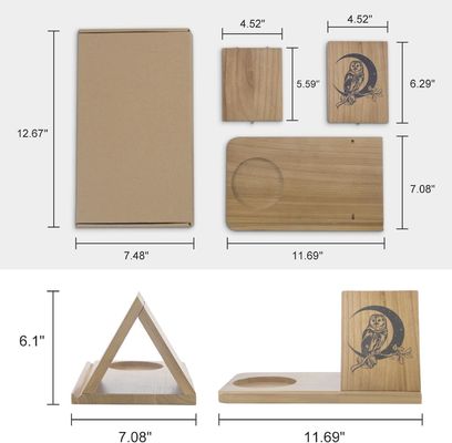 Silk-screen Printing Wood Short Mini Book Rest for Bedroom Nightstand and Office Desk
