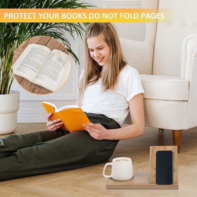 Silk-screen Printing Wood Short Mini Book Rest for Bedroom Nightstand and Office Desk