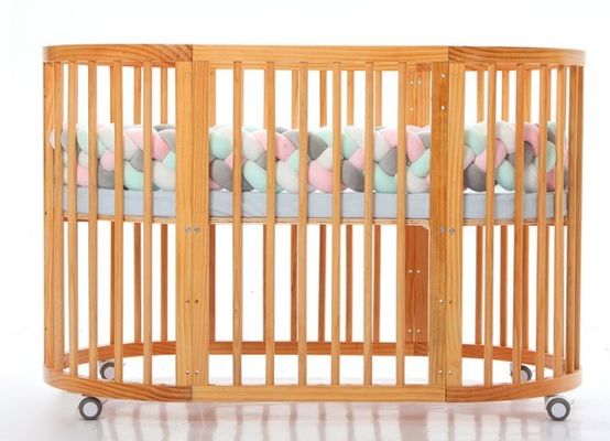Gift Craft Industrial Solid Wood Kids Cribs Convertible Toddler Sleeping Bed Swing Rocking