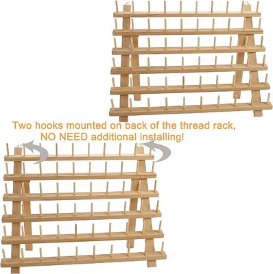Wooden Thread Rack for Organizing Embroidery Quilting and Sewing Threads in Living Room