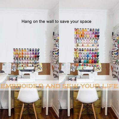 Wooden Thread Rack for Organizing Embroidery Quilting and Sewing Threads in Living Room