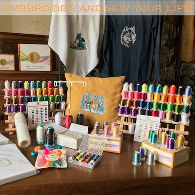 Wooden Thread Rack for Organizing Embroidery Quilting and Sewing Threads in Living Room