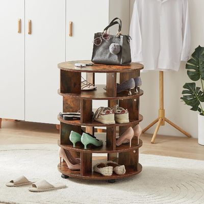 Stylish 4-Tier Rotating Shoe Rack for All-Season Shoes in Entryway Living Room Hallway
