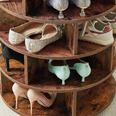 Stylish 4-Tier Rotating Shoe Rack for All-Season Shoes in Entryway Living Room Hallway