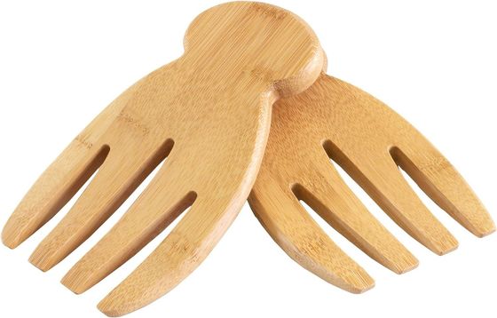 Set of 2 Bamboo Wood Salad Hands Perfect for Tossing and Serving Salad Pasta and More